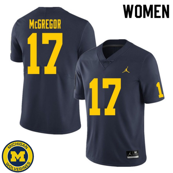 Women Michigan Wolverines #17 Braiden McGregor Navy University Jersey